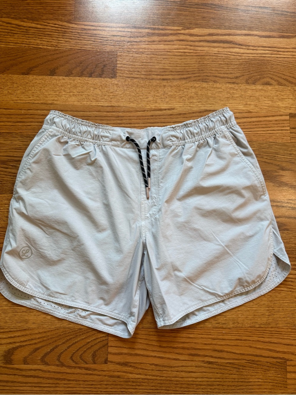 Legends Luka Light Gray Athletic Drawstring Shorts Large 5” with liner